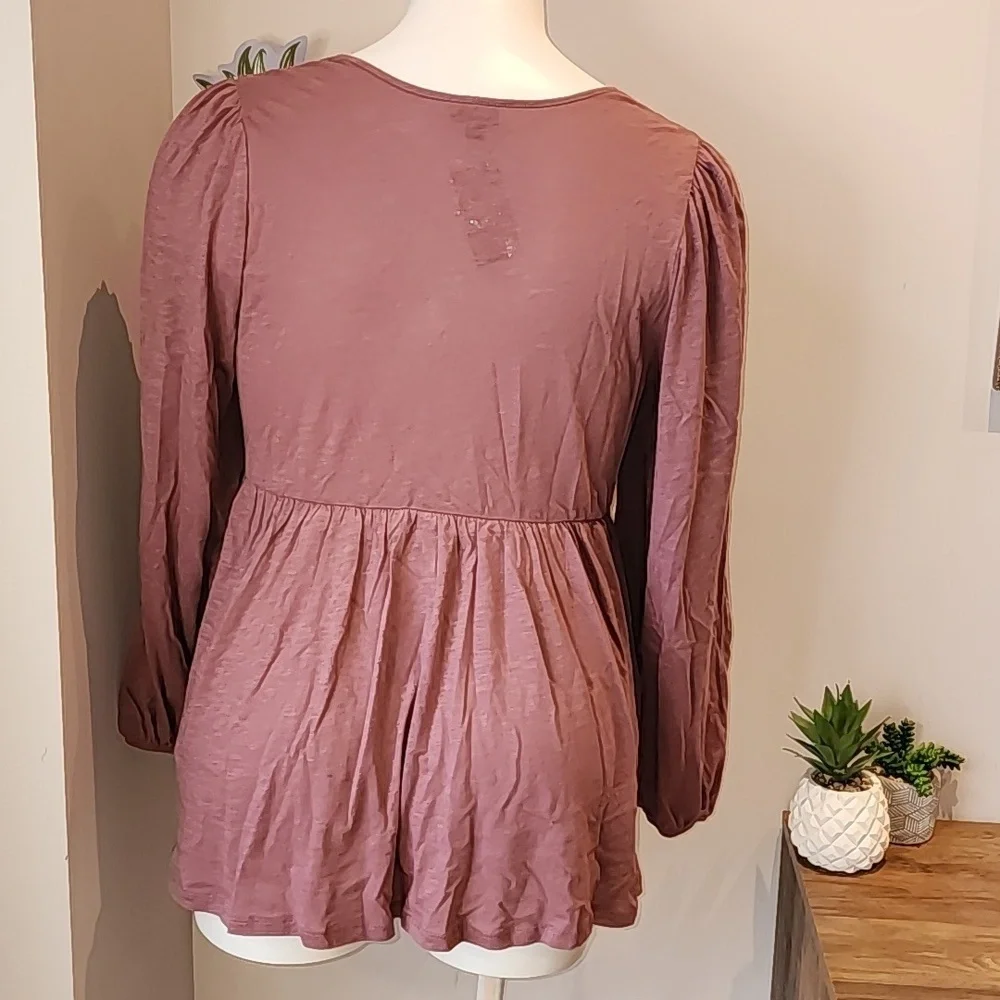 Torrid - Cotton Modal Slub Square Neck Pintuck Top in Rose Taupe - Picture 7 of 14